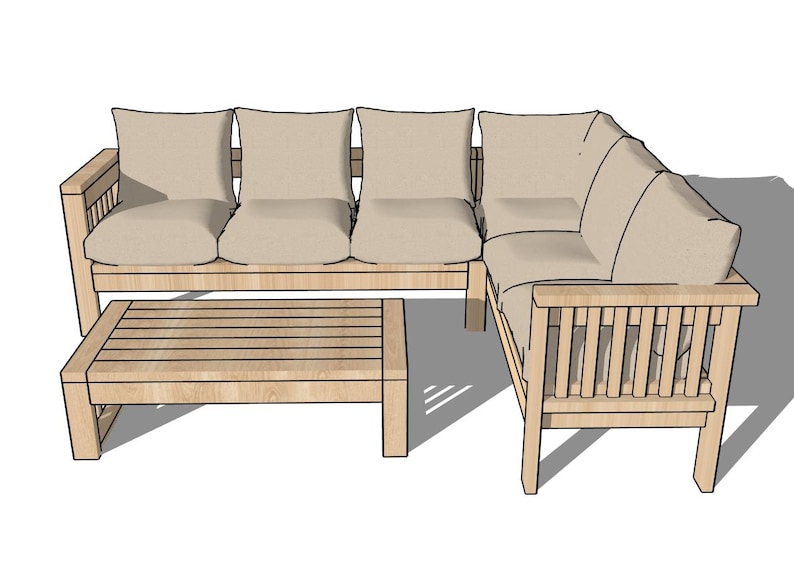 DIY Outdoor Sectional Sofa Plans - PDF Download - Etsy