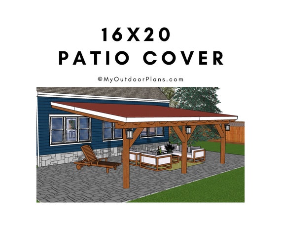 Free Standing Wood Patio Cover Plans DIY Patio Cover Plans Etsy
