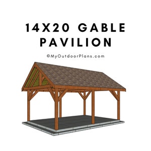 14x20 Gable Pavilion Plans - Garden Gazebo Plans - PDF Download