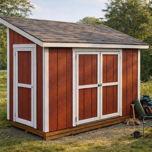 5x12 Lean-To Shed Plans: DIY Storage Shed with Doors (PDF Download)