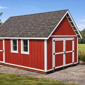 14x20 Gable Shed Plans: DIY Workshop with Double Doors (PDF Download)