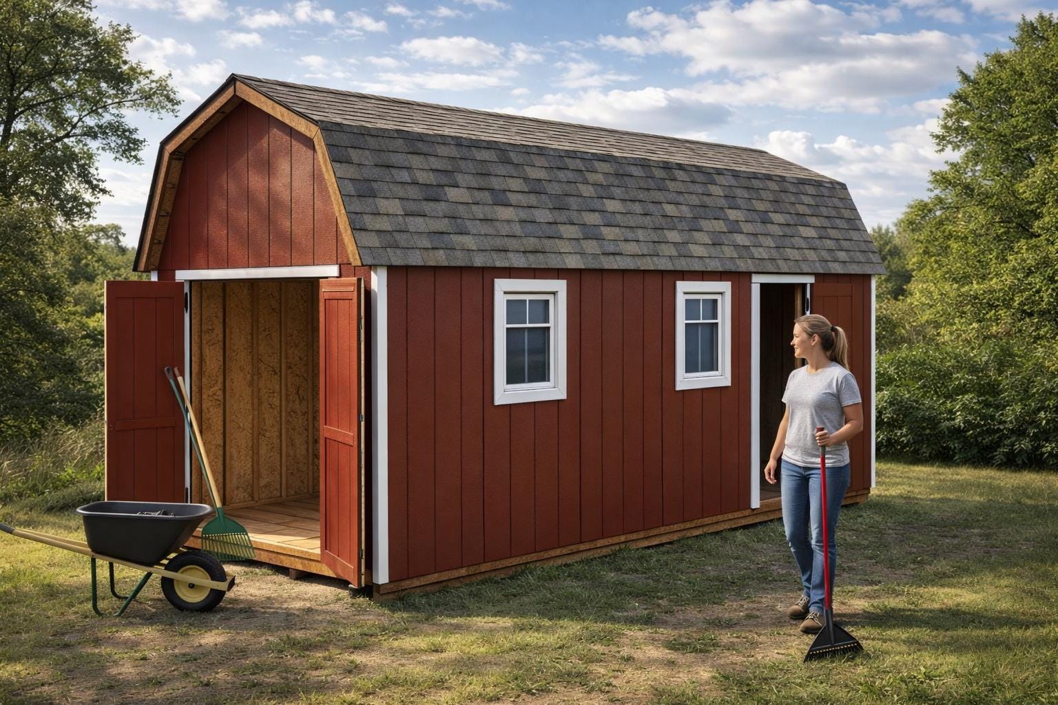 10x24 Gambrel Barn Shed Plans: DIY Loft Storage (PDF Download) - Etsy
