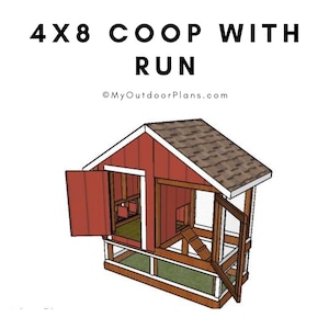 4x8 Chicken coop with Run - DIY Plans - Digital Download Woodworking Plans