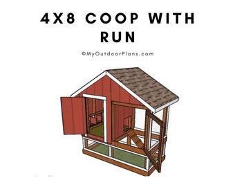 4x8 Chicken coop with Run - DIY Plans - Digital Download Woodworking Plans