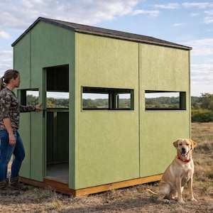6x8 Deer Blind DIY Plans - Hunting Blind with Gable Roof (PDF Download)