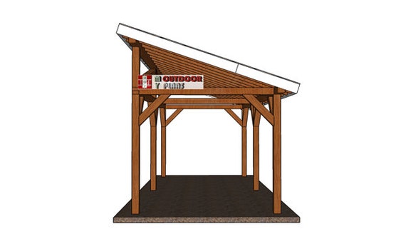 10x20 Lean to Pavilion Plans Simple DIY 