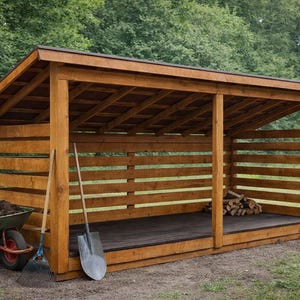 4 Cord 6x16 Firewood Storage Shed Plans - PDF Download