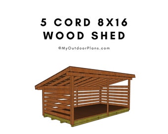 8x16 5 Cord Firewood Shed Plans