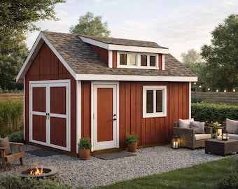 12x16 Shed with Dormer Plans - PDF Download