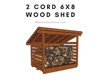 2 Cord 6x8 Wood Shed Plans