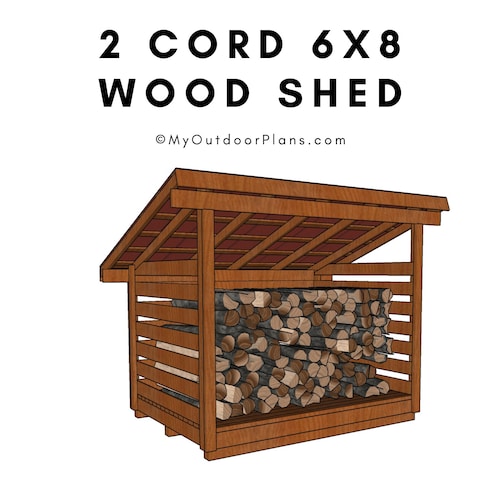 6x8 Firewood Shed Plans 2 Cord Wood Shed DIY Plan - Etsy