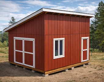 DIY 16x16 Lean To Shed Plans – Large Storage Shed (PDF Download)