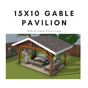 DIY 15x10 Gable Pavilion Plans - PDF Download
