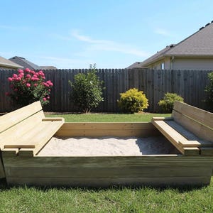 Kids Sandbox with Built in Seats and Cover - PDF Download