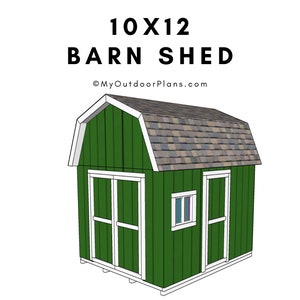 DIY 10x12 Barn Shed Plans - Storage Gambrel Shed Plans - PDF Download