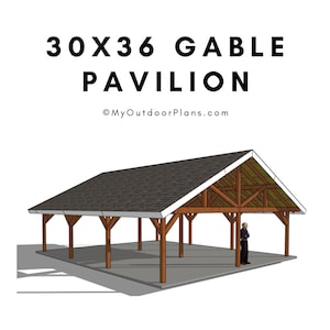 DIY 30x36 Gable Pavilion Plans - Large Wooden Gazebo Plans - PDF Download