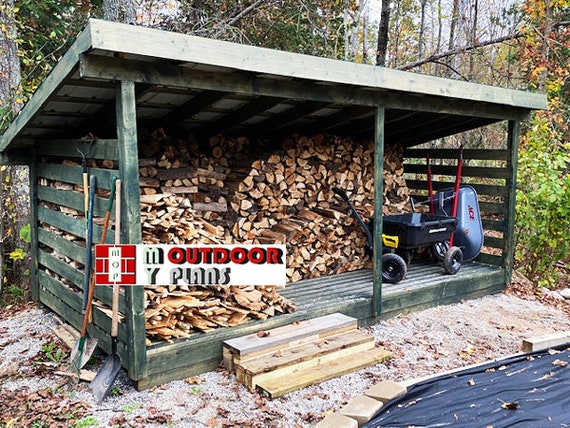 8x16 5 Cord Firewood Shed Plans Etsy