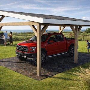DIY 14x24 Lean To Carport Plans – 1 Car Shelter (PDF Download)