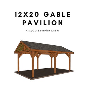 DIY 12x20 Gable Pavilion Plans - Step by Step Pavilion Guide - PDF Download