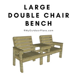 Large Double Chair Bench with Table Plans