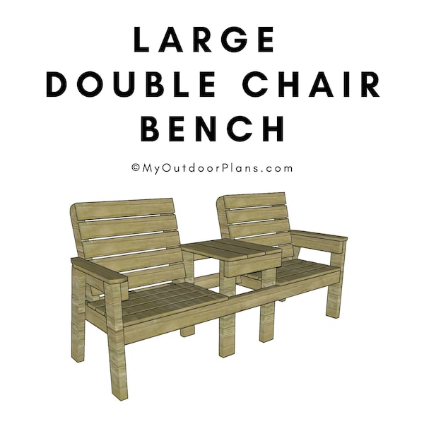 Large Double Chair Bench with Table Plans