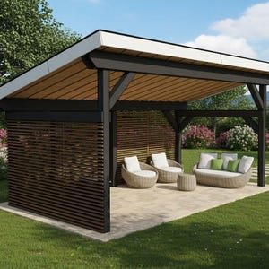 DIY Modern Lean-To Pavilion Plans – 10x20 Backyard Gazebo (PDF Download)