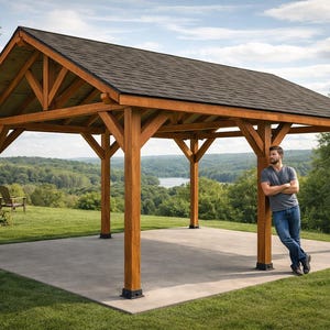 DIY 16x20 Backyard Pavilion Plans - Gable Gazebo Plans - PDF Download