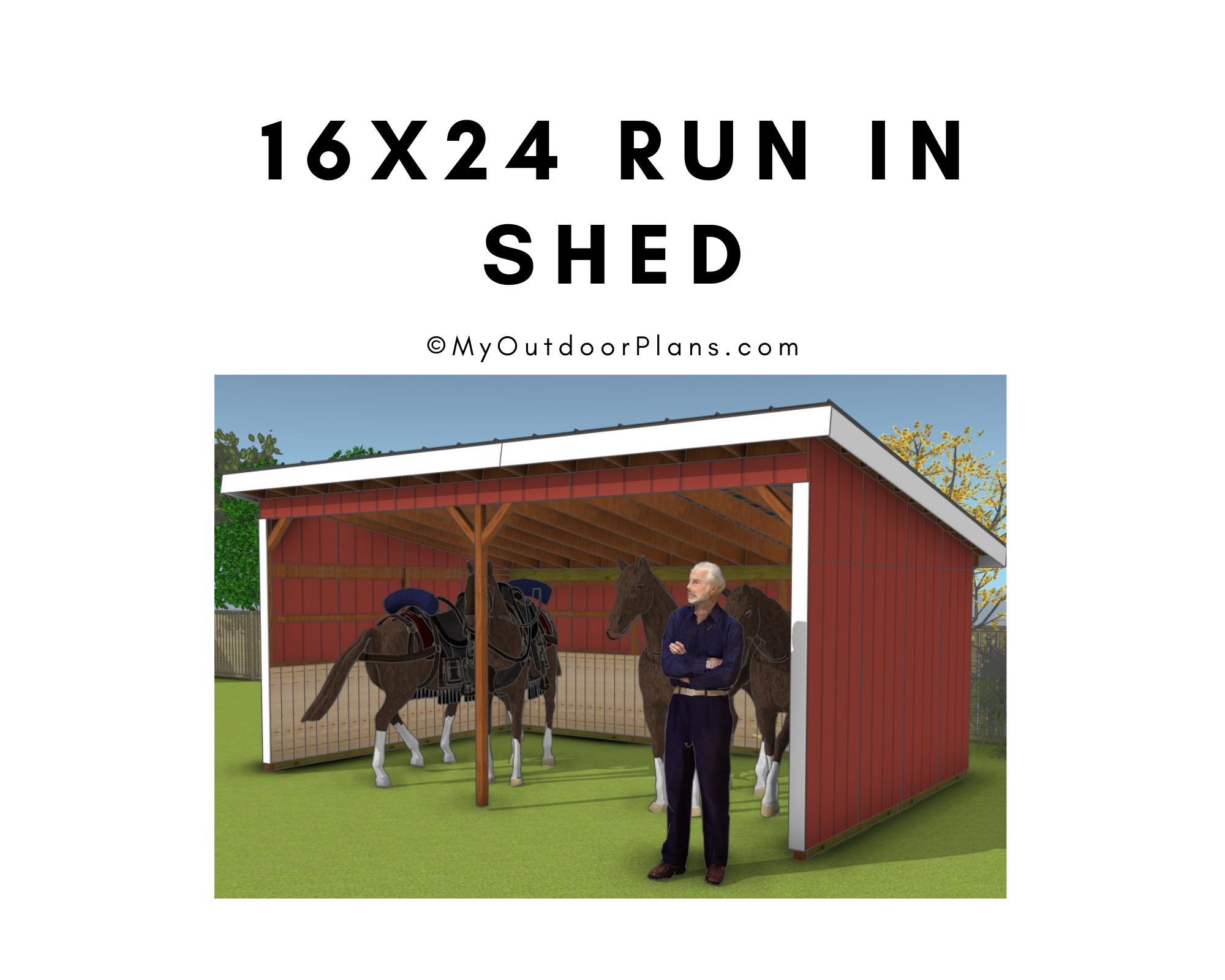 DIY 16x24 Run in Shed Plans - PDF Download