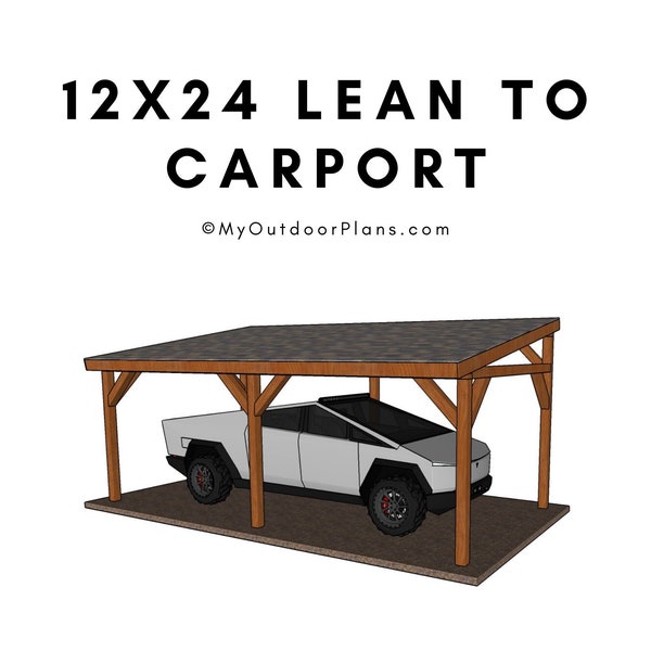 12x24 Lean to Carport Plans