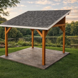 12x12 Lean To Pavilion Plans - DIY Outdoor Structure (PDF Download)