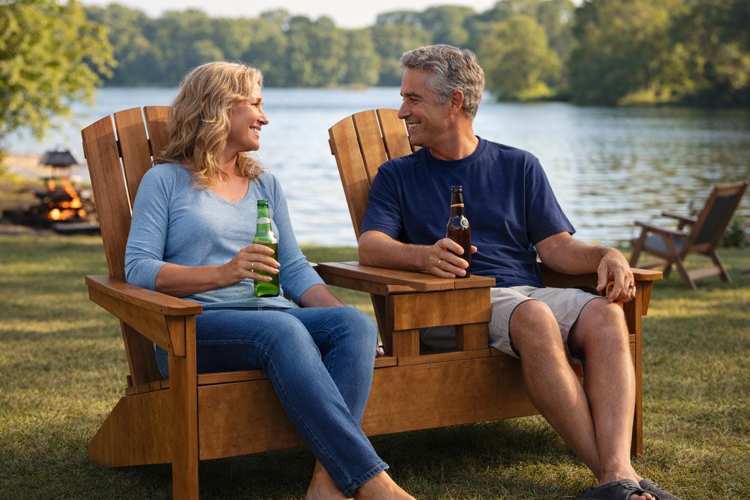 Double Adirondack Chair Bench With Table Plans - PDF Download
