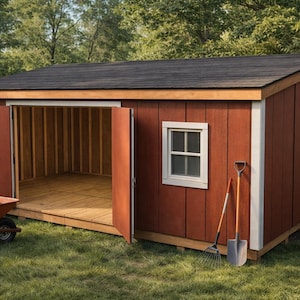 12x24 Lean To Shed Plans: DIY Large Storage Shed with Windows (PDF Download)