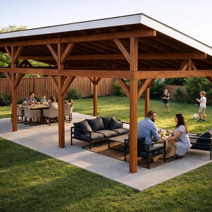 16x36 Lean To Pavilion Plans – DIY Wooden Structure (PDF Download)