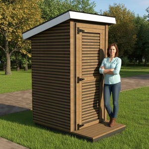 DIY Modern Outhouse Plans – Step-by-Step Outdoor Restroom (PDF Download)