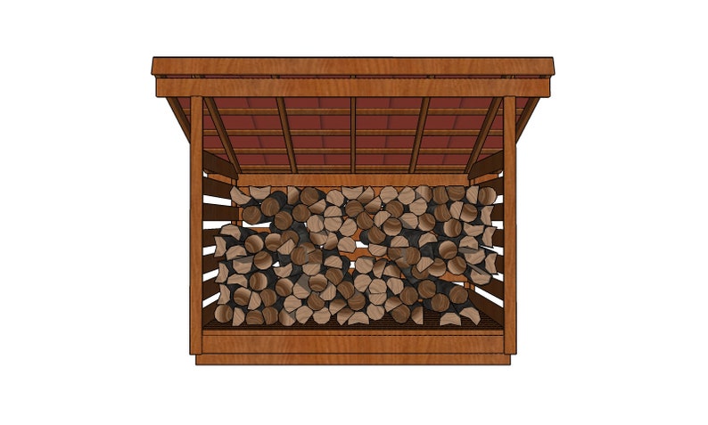 2 cord 6x8 wood shed plans etsy