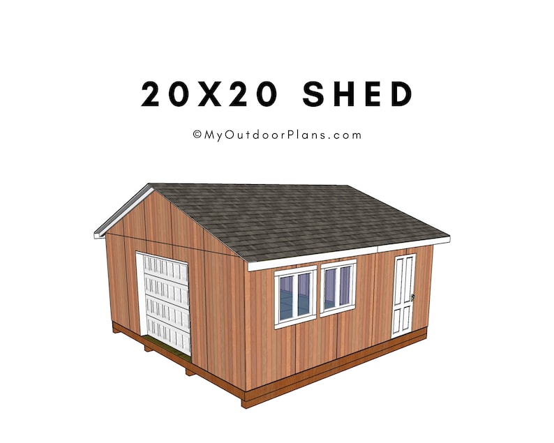 20x20 Gable Storage Shed Plans | Etsy