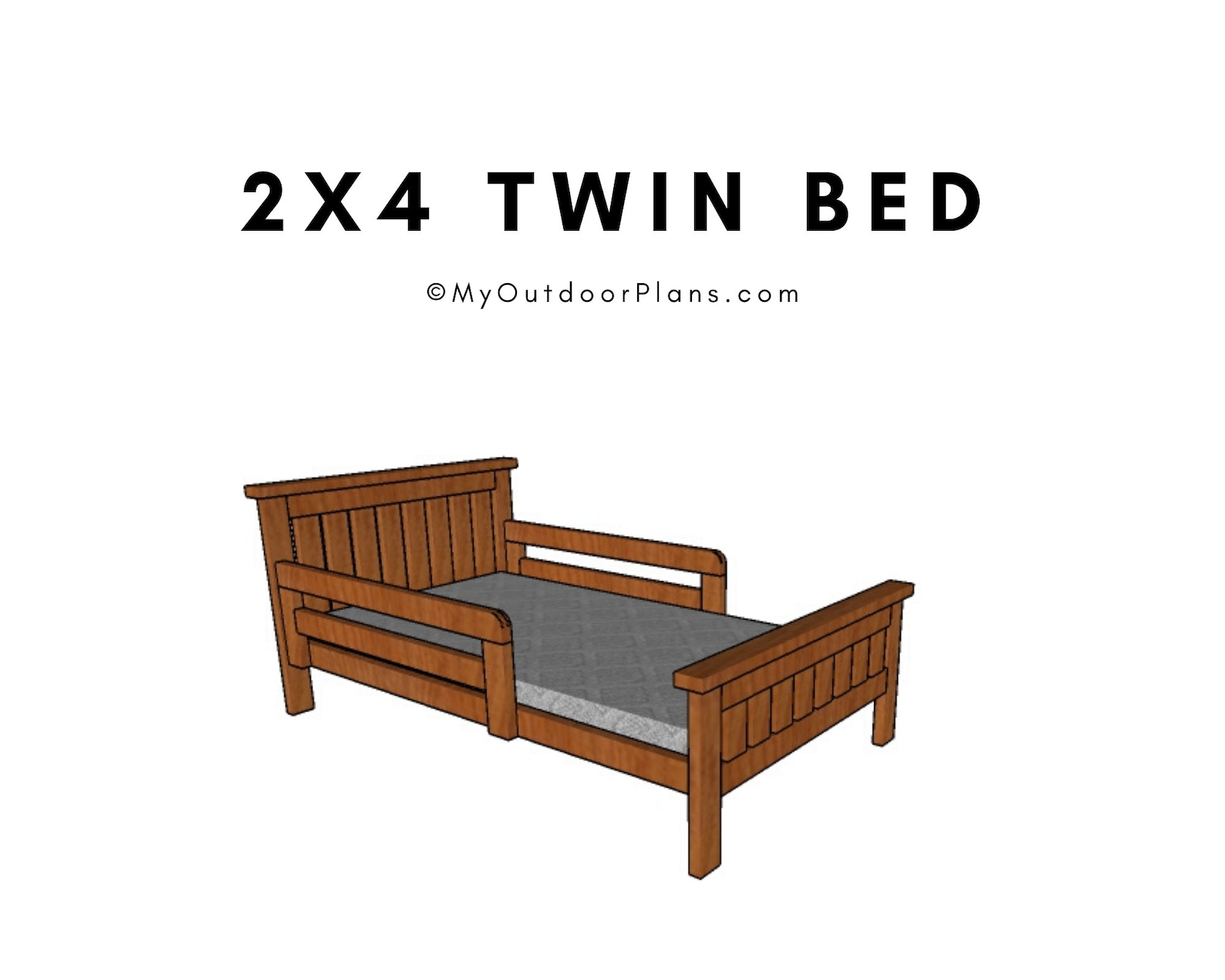 2x4 Twin Bed Frame Plans - PDF Download - Etsy