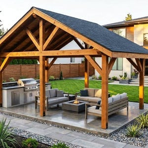 DIY 20x10 Gable Pavilion Plans - Pool Gazebo Plans - PDF Download