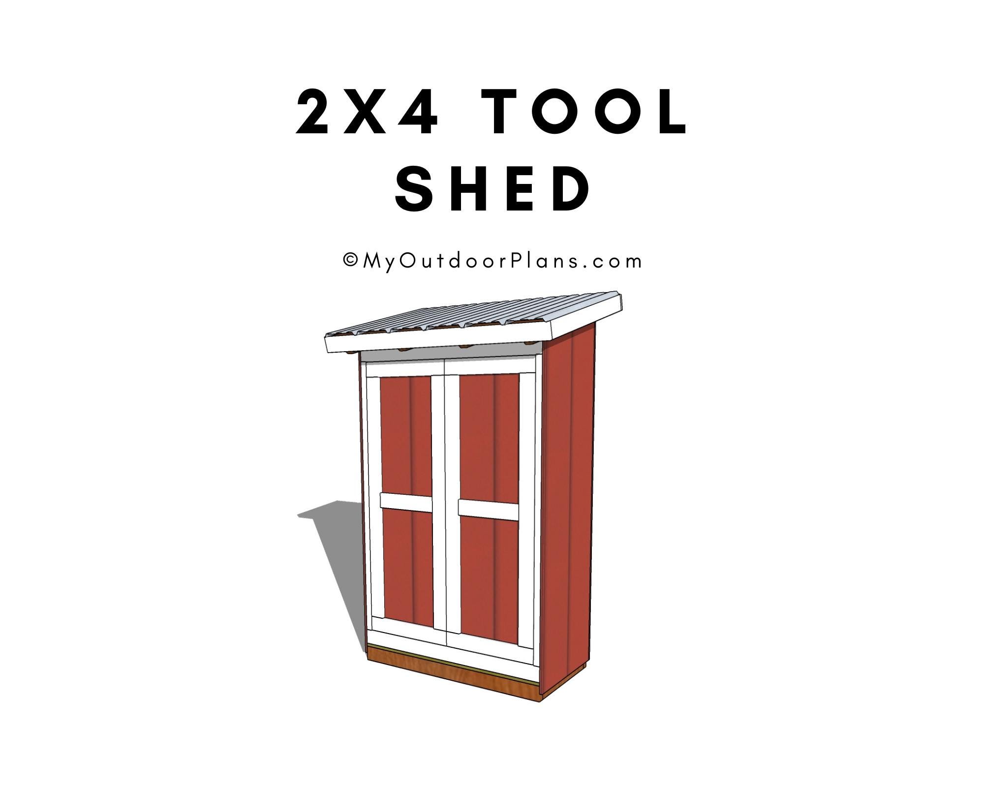 DIY 2x4 Tool Shed Plans - Small Garden Shed Plans - PDF Download
