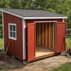 10x12 Lean To Shed Plans: DIY Storage Shed with Double Doors (PDF Download)