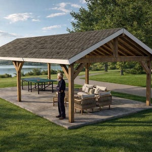 DIY 16x32 Gable Pavilion Plans - Large Garden Gazebo Plans - PDF Download