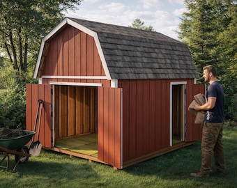 12x14 Gambrel Shed Plans: DIY Barn-Style Storage (PDF Download)