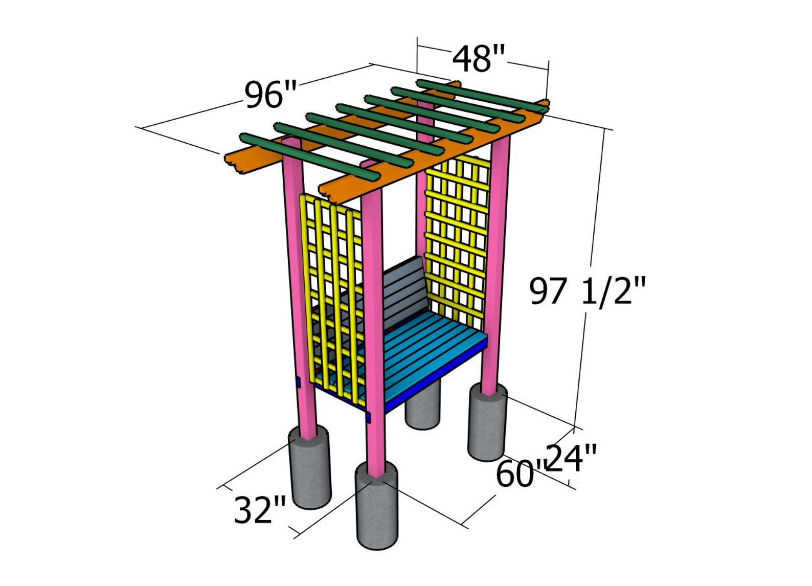 DIY Garden Arbor Bench Plans – Lattice Side Panels (PDF Download) - Etsy