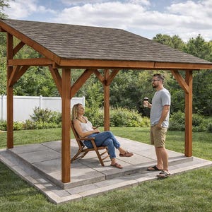 14x14 Lean To Pavilion Plans - DIY Outdoor Shelter - PDF Download