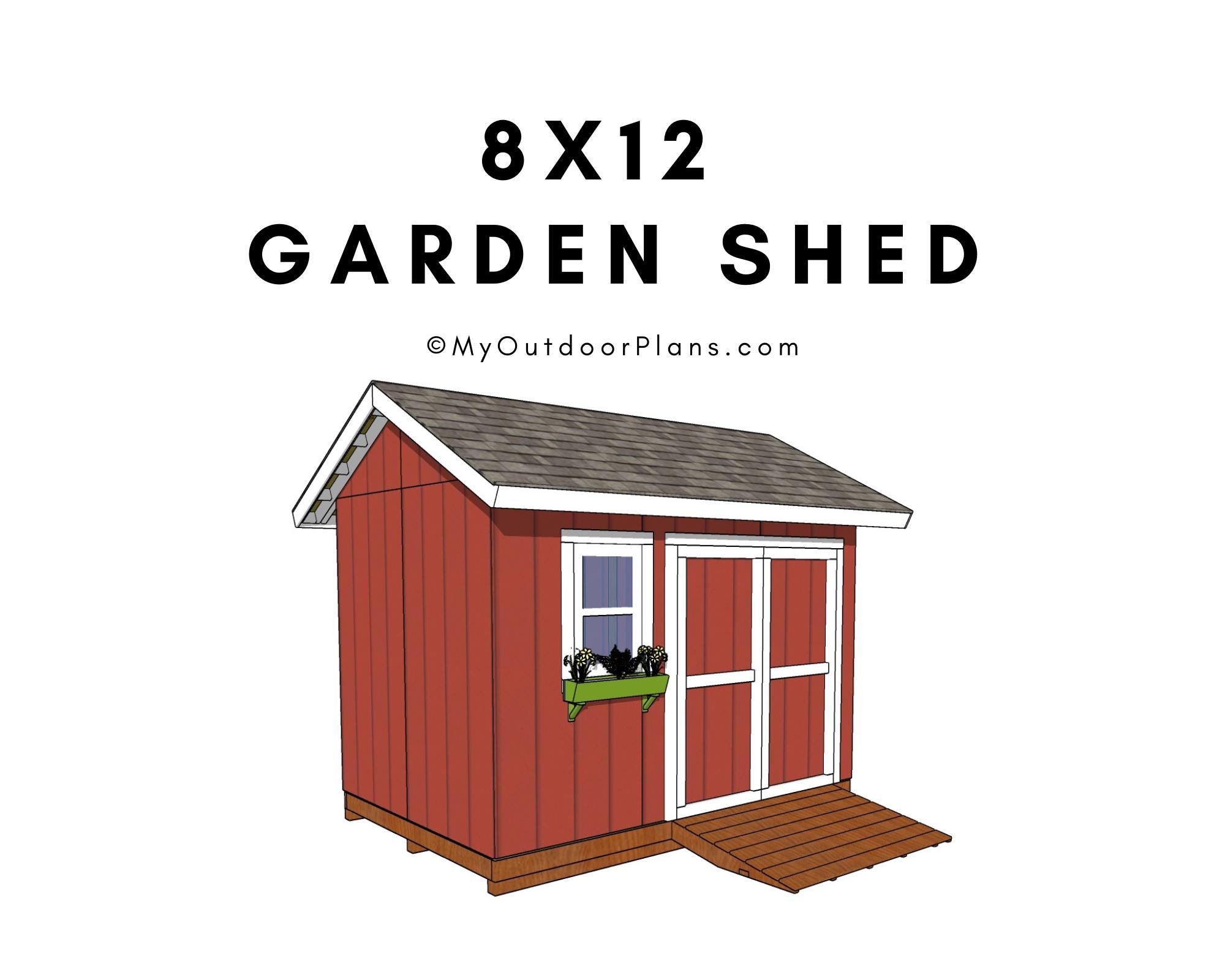 DIY 8x12 Gable Shed Plans - PDF Download - Etsy