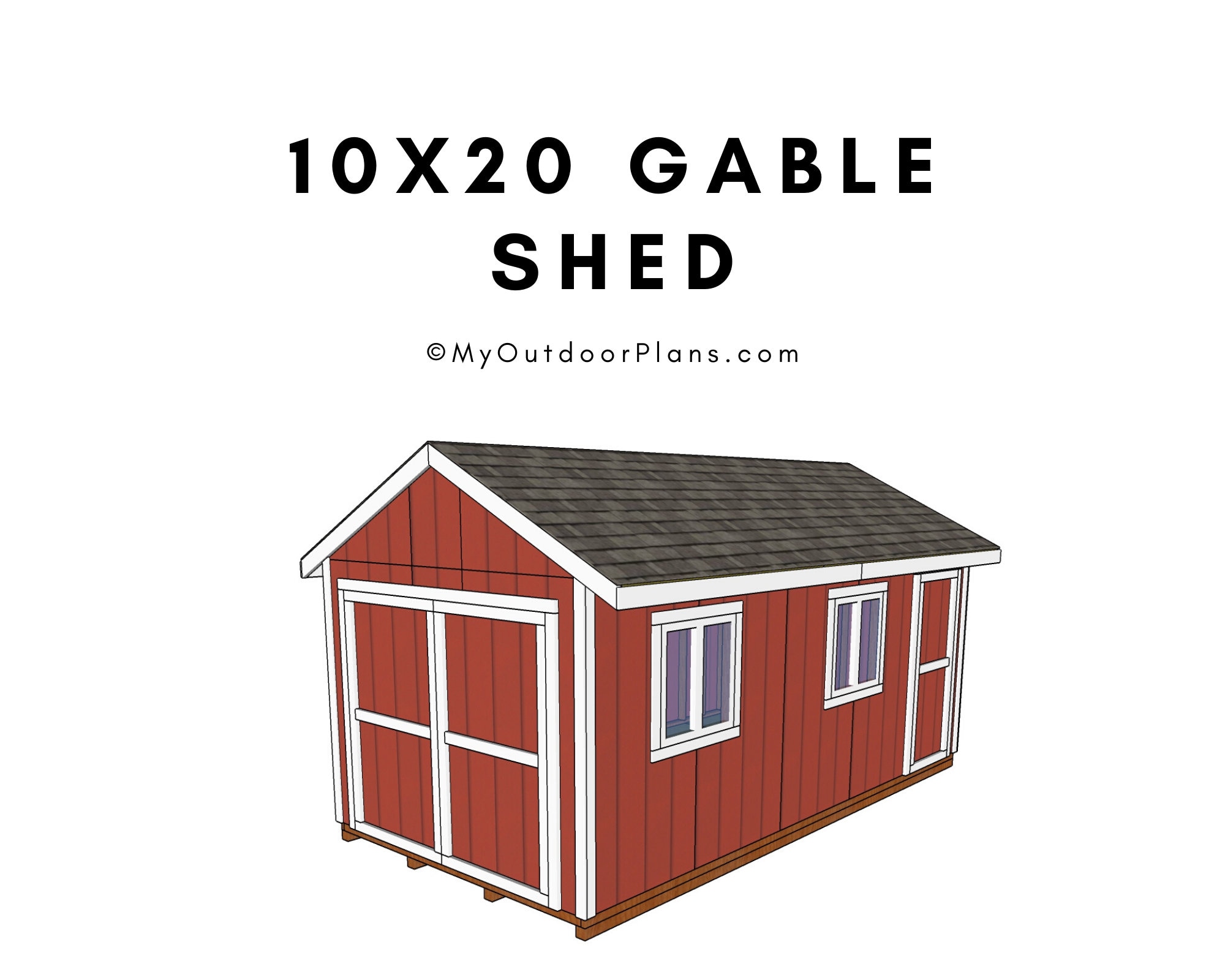 10x20 Shed Blueprints For DIY 10x20 Garden Shed Plans PDF Download