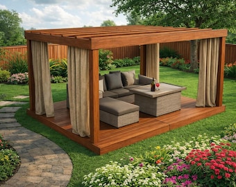 DIY Modern 10x16 Pergola Plans – Garden Deck (PDF Download)