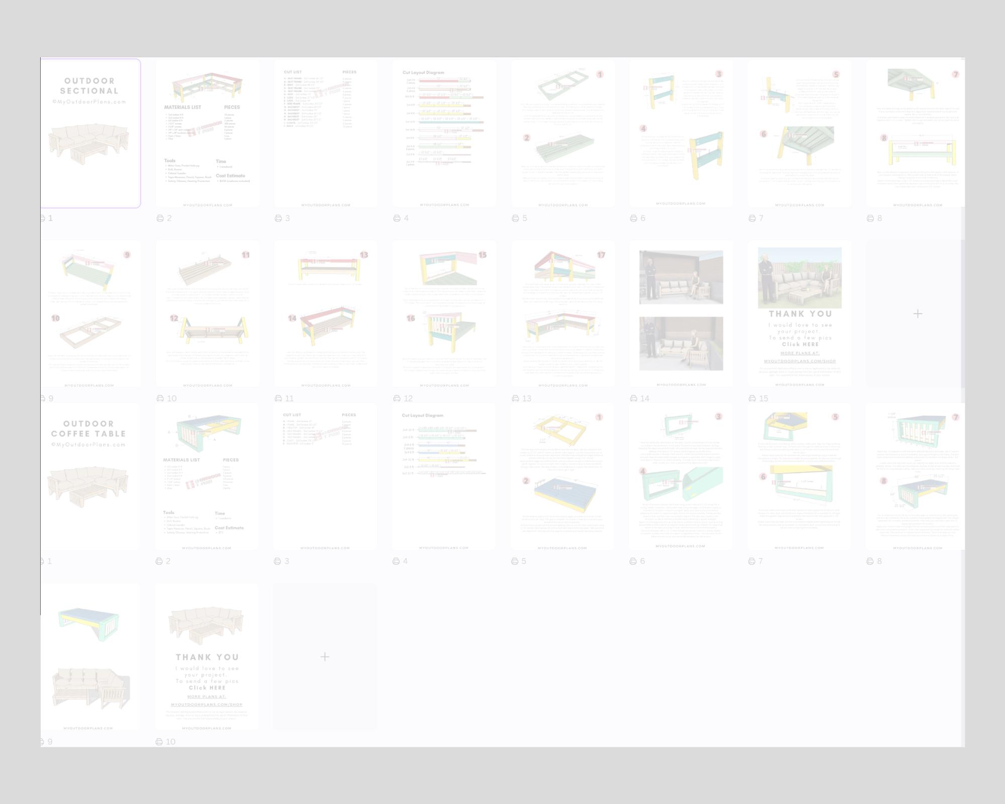 DIY Outdoor Sectional Sofa Plans - PDF Download - Etsy