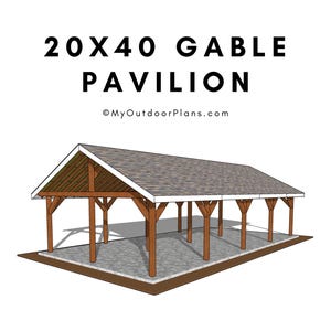 DIY 20x40 Gable Pavilion Plans - PDF Download
