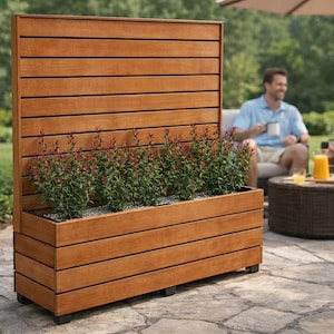 DIY Privacy Planter Box Plans – Wooden Garden Screen (PDF Download)